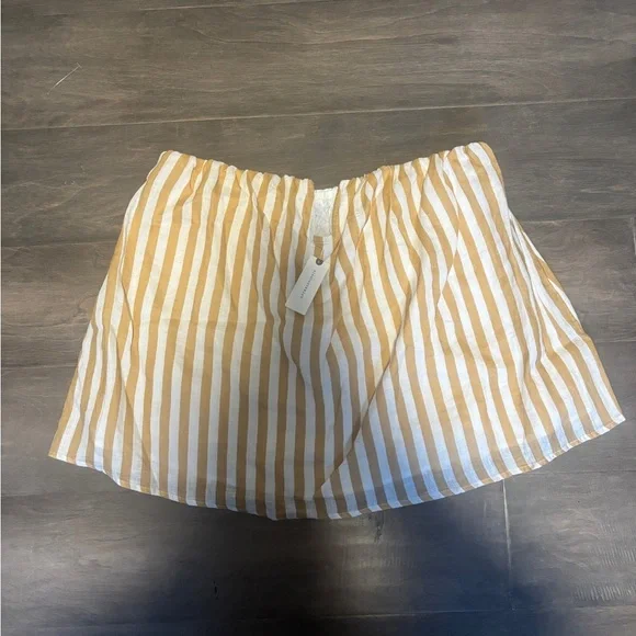 NWT ✨ Maeve Strapless Linen Structured Striped Top - Picture 4 of 10